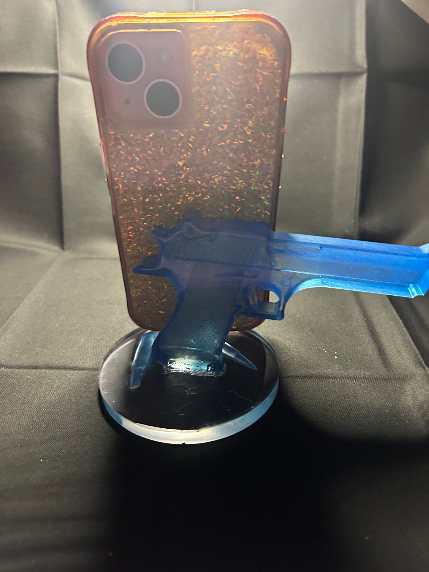 Custom handmade handgun phone holders
