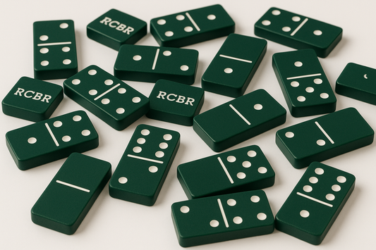 dark green custom made domino set with RCBR on the back no box