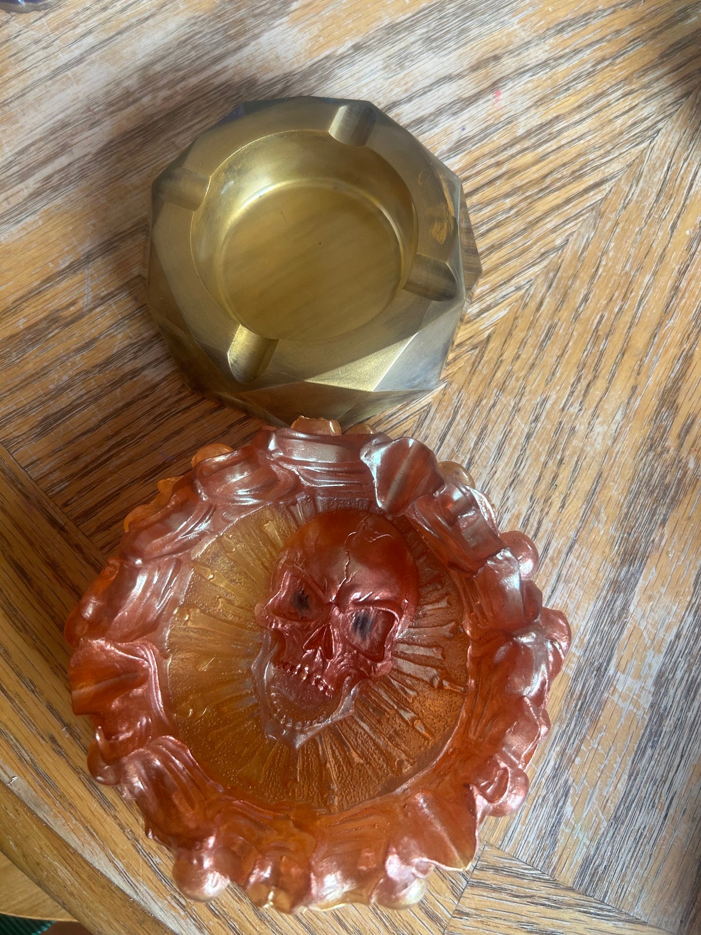 Custom Handmade Resin Skull Ashtrays